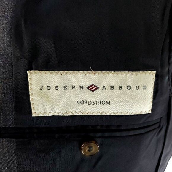 Joseph Abboud Super 110s Wool Silk 2 Button Suit Jacket 38R Gray Windowpane - Picture 7 of 10